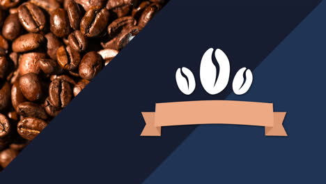 coffee bean and banner logo and coffee beans