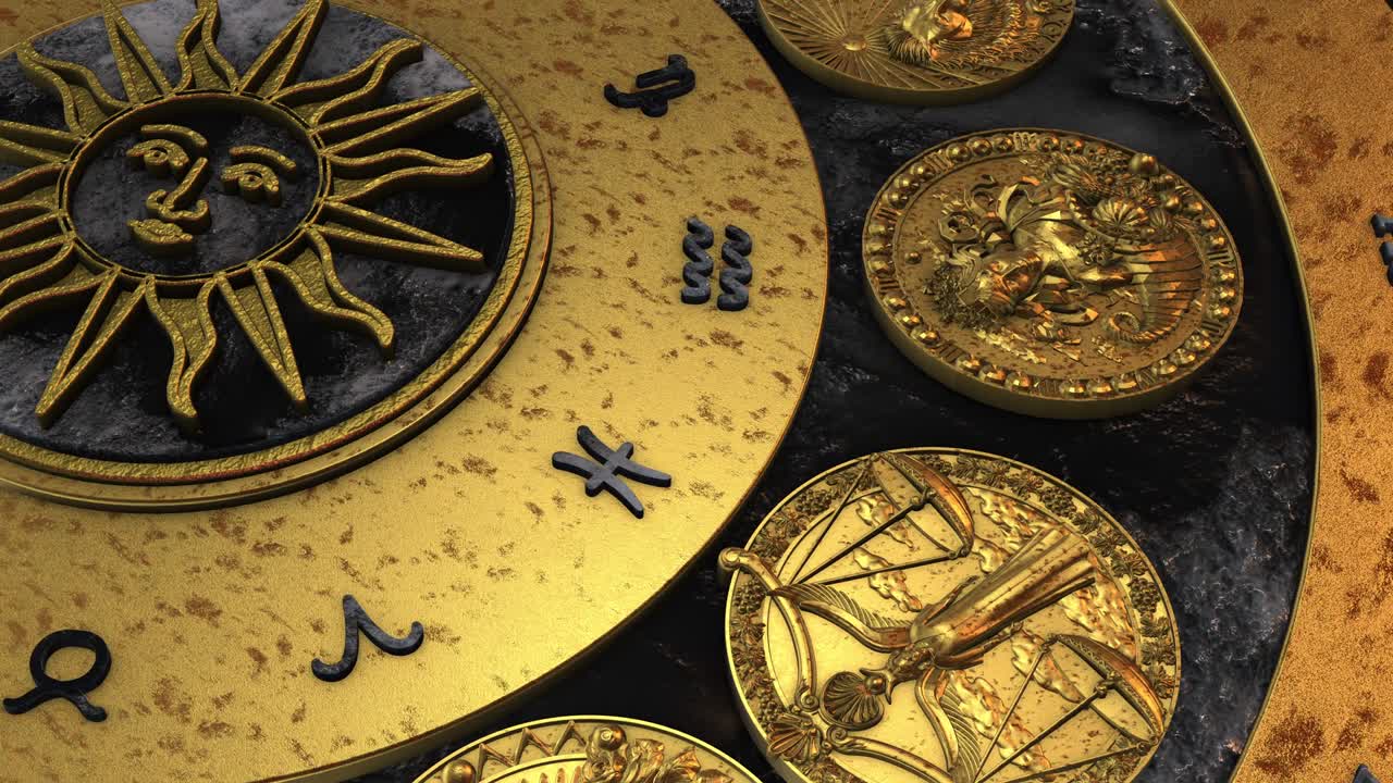 la rotación de la rueda del zodiaco dorado - sagitario