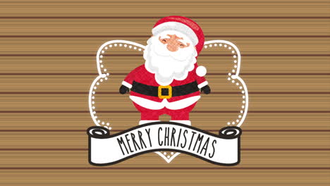 happy merry christmas card with santa claus