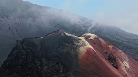 aerial view of extinct cumbre vieja volcano, serene and majestic landscape