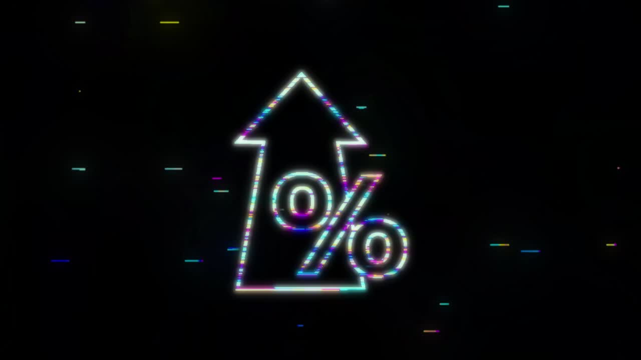 porcentaje con flecha arriba y abajo. banca, crédito, tasa de interés. gráfico de movimiento