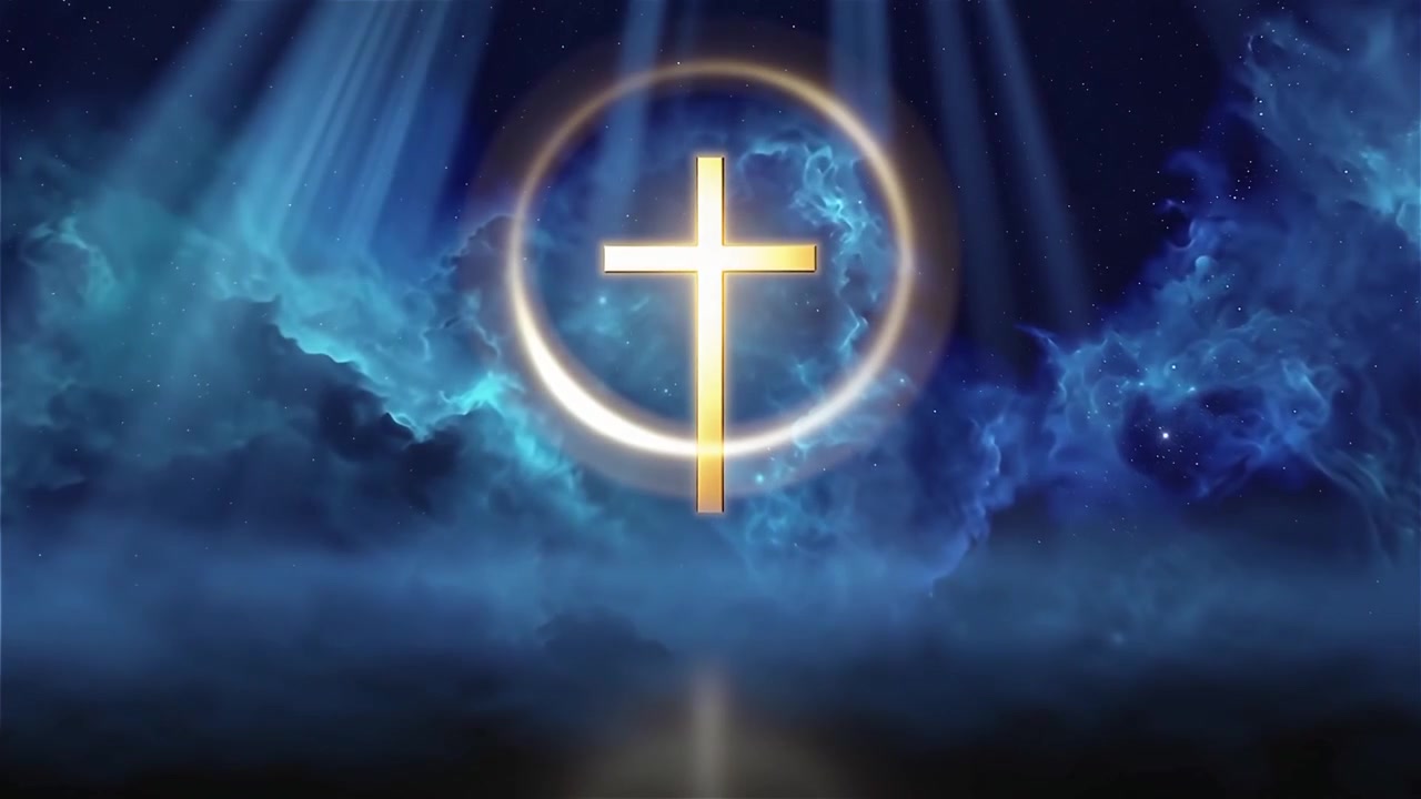 Christian Cross Heavenly Light Worship Background