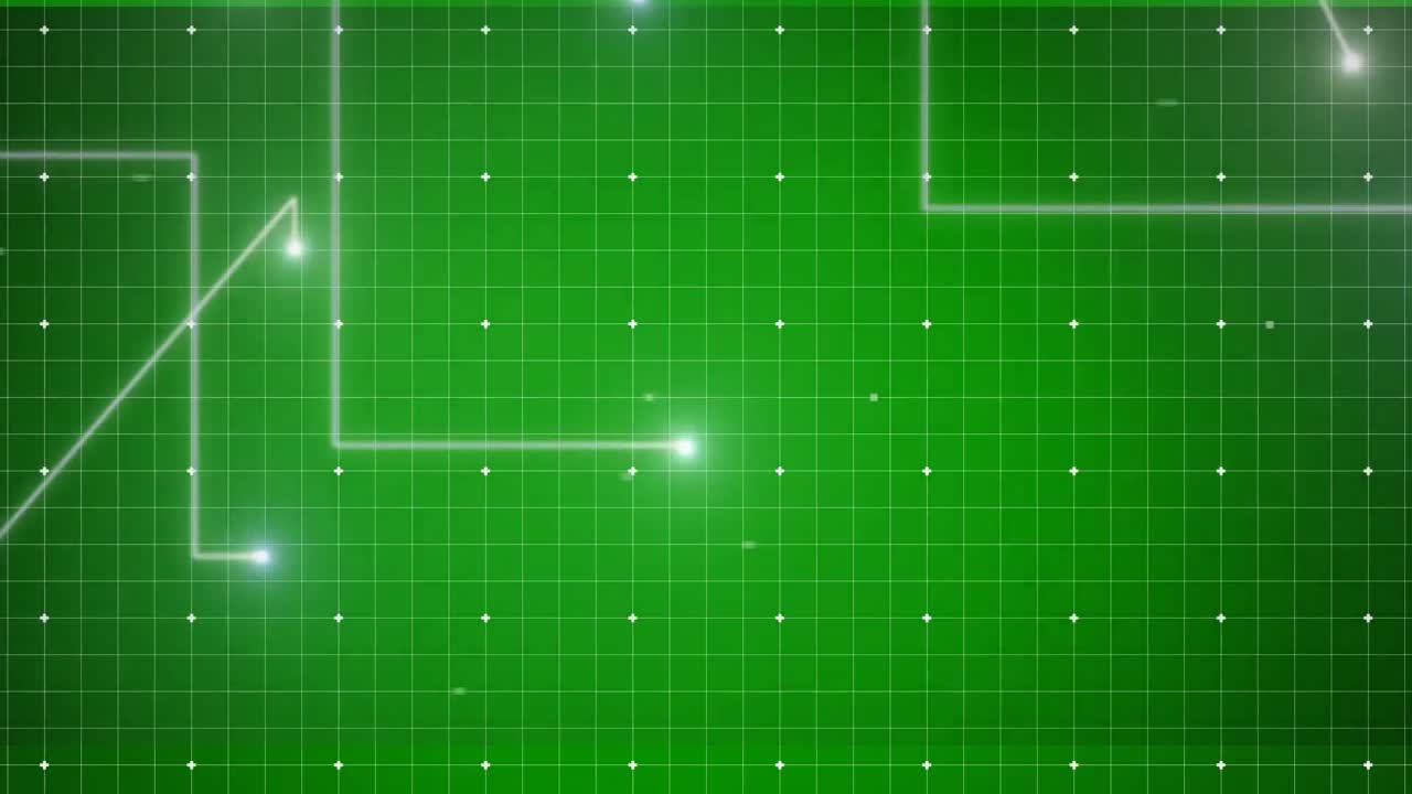 빛나는 선의 애니메이션 처리 및 격자에서 움직이는 마커