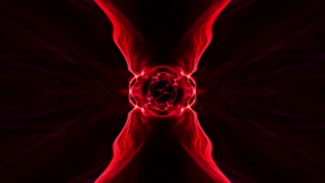 líneas de onda de movimiento abstracto rojo oscuro. 4k 3d bucle sin costuras formas fractales que fluyen energía mágica fondo animado. destello caleidoscopio brillante para bucle vj, espectáculo escénico, transición, social, proyecto web.