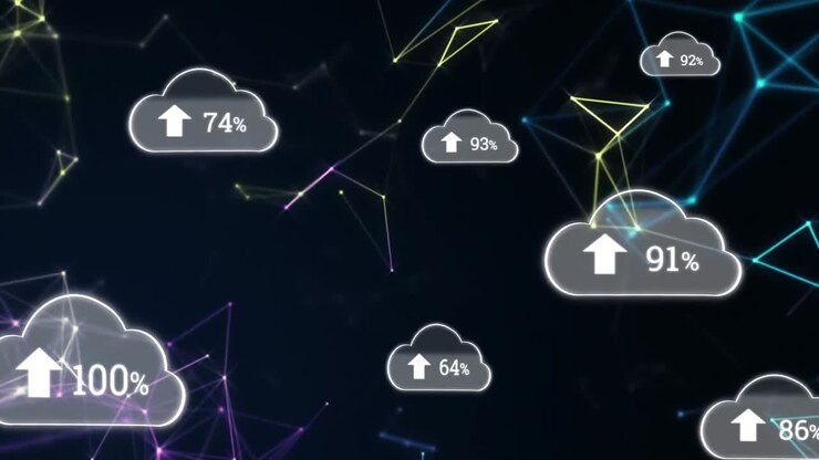 Upload progress clouds and asymmetrical lines