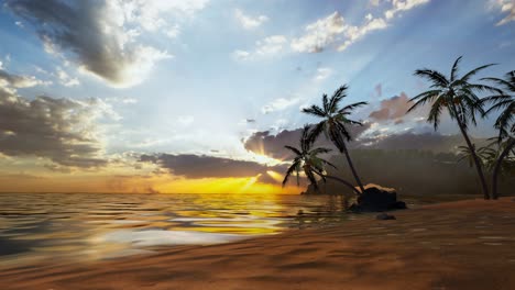 tropical sunset beach scene