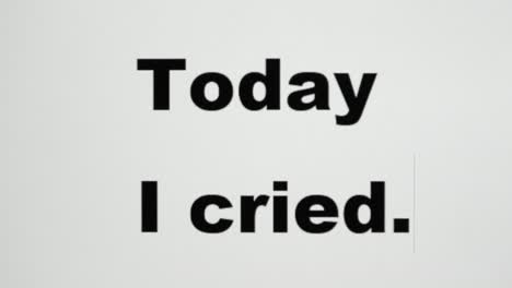 Typing-words-on-a-computer-screen,-then-deleting-it:-Today-I-cried