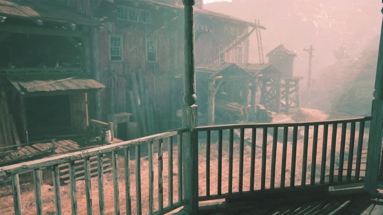 사막에 있는 버려진 옛 서부 도시