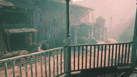 abandoned old west town in the desert