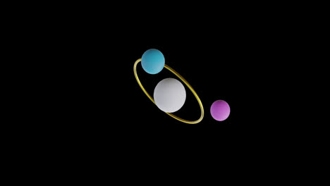 Animación-De-Esferas-Multicolores-3d-Sobre-Fondo-Negro