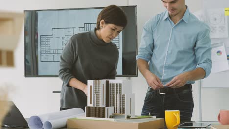 team of creative architects working together in a architect studio