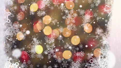 copos de nieve y luces