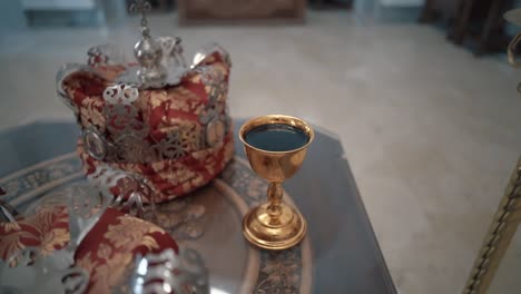 wedding crowns and bible orthodox church in serbia