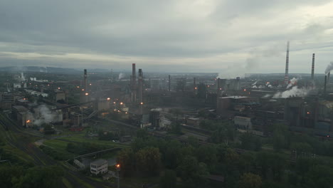 aerial view of one of the largest steelworks in the czech republic, ostrava