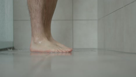 wet feet under the shower