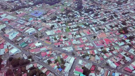 aerial cityscape of crowded streets - houses of chorrera city, panama