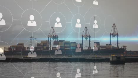 network of connections moving