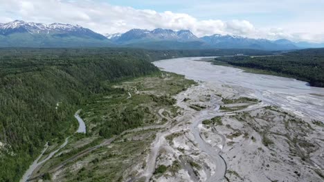 matanuska river aerial video.  palmer, alaska