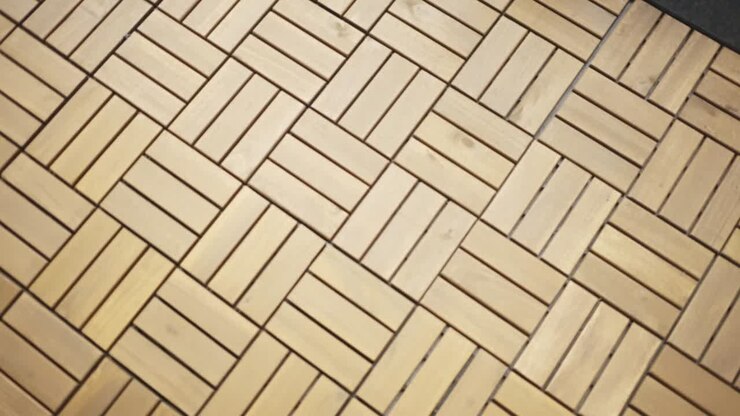 Wooden Decking Tiles Floor Shot