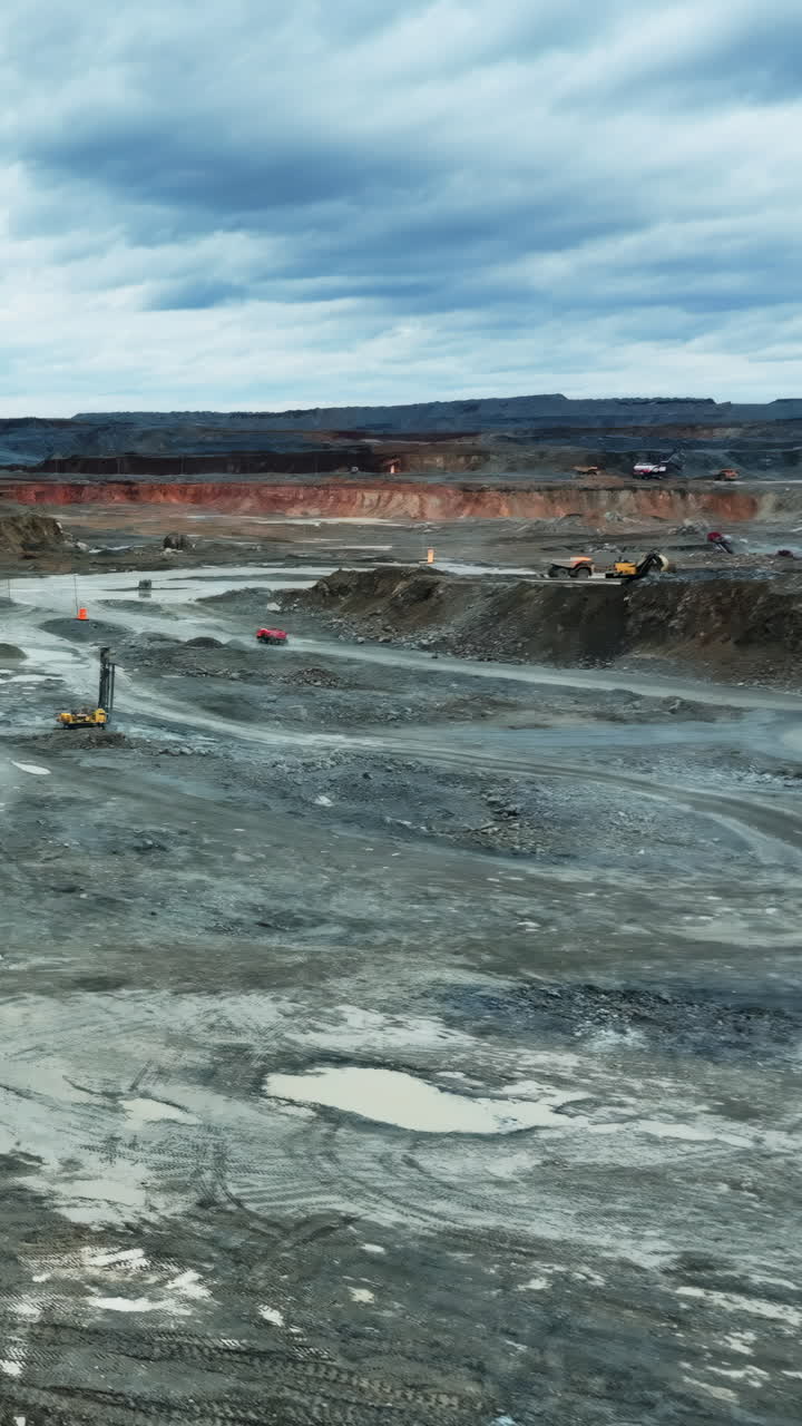 Open-Pit Mining Site with Heavy Machinery