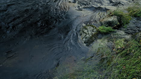 Agua-Que-Fluye-Sobre-Piedras-Cubiertas-De-Musgo-En-El-Río-Avon