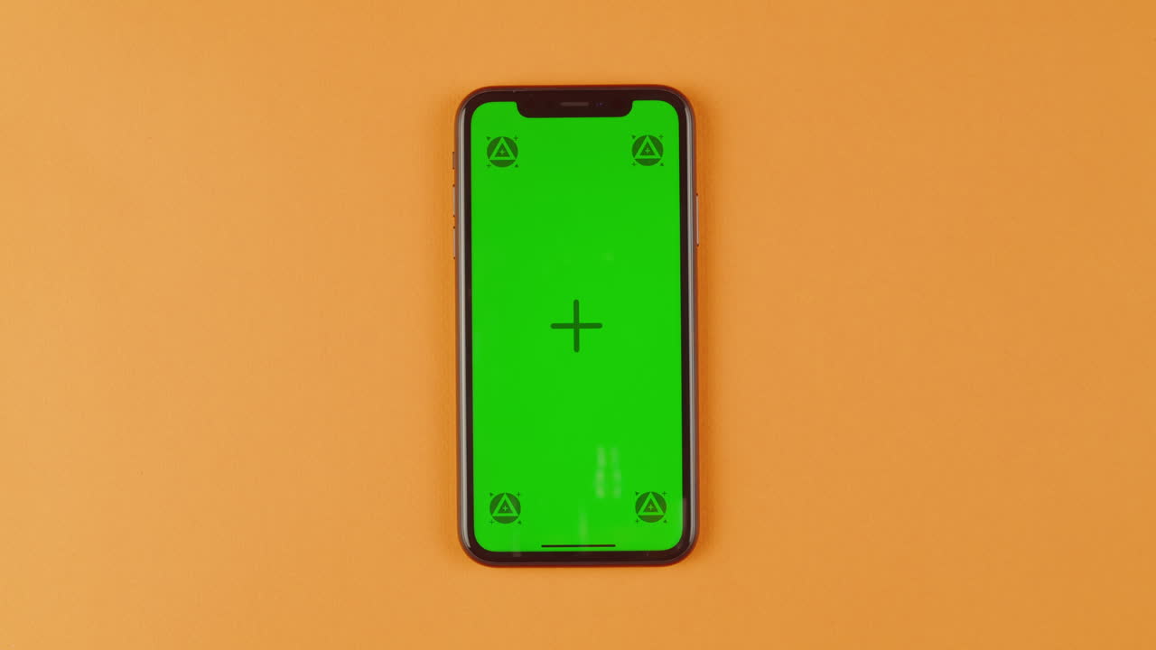 Smartphone con pantalla verde