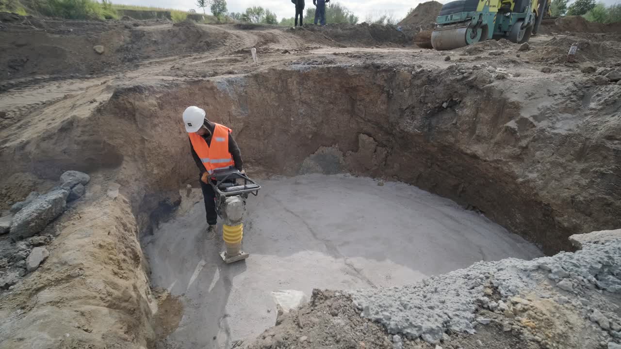 trabajos de excavación con tractores, compactación del suelo