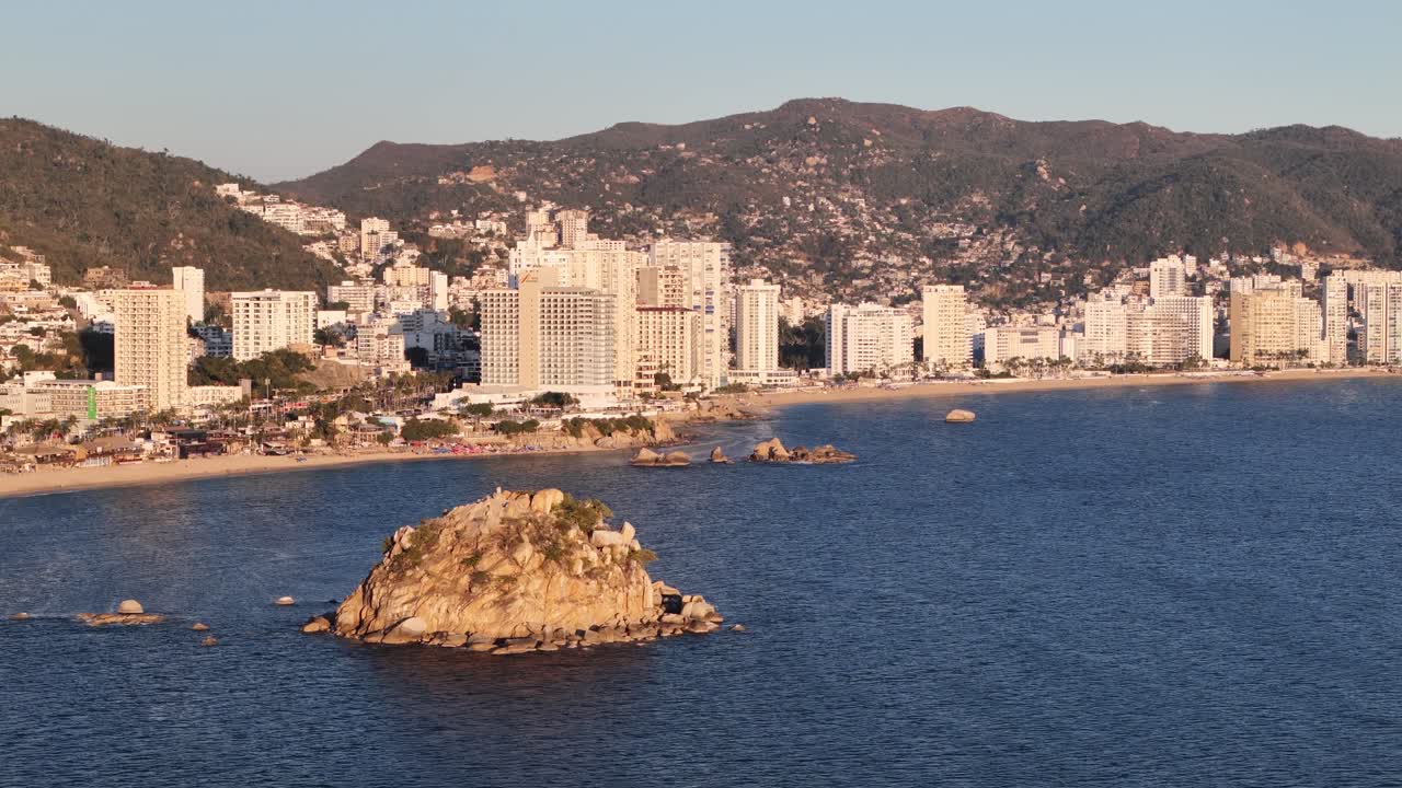 Rotational shot of acapulco buy in mexico