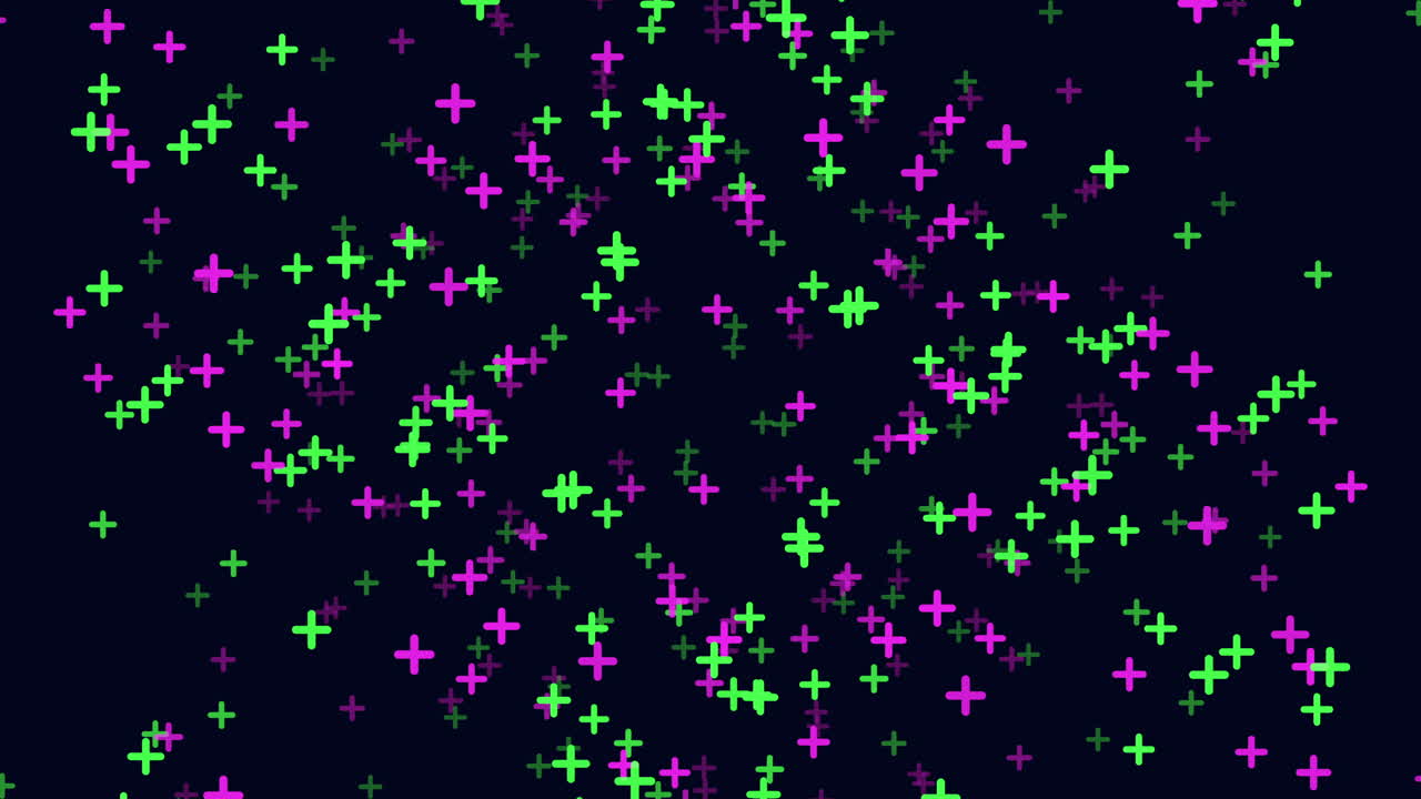 검은색에 빛나는 보라색과 노란색의 십자가 패턴