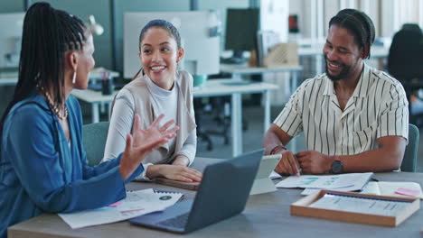 smile, business people and handshake