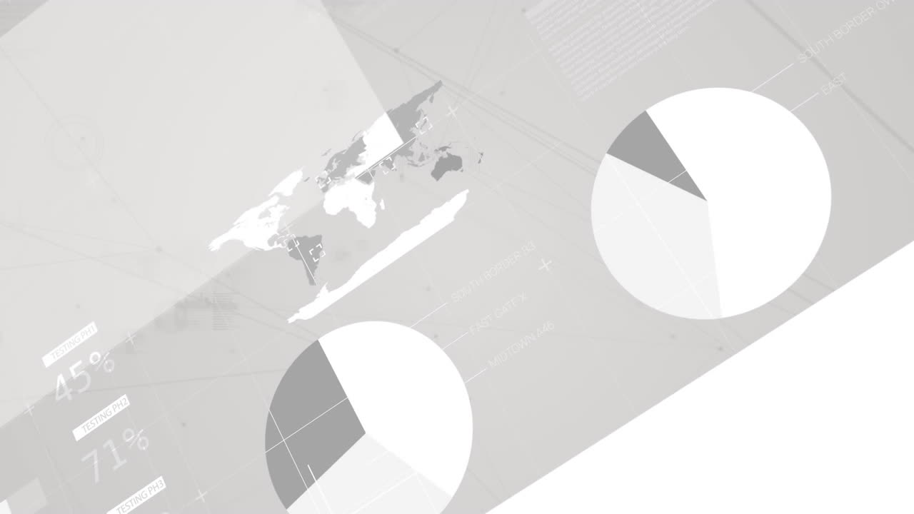 animación del procesamiento de datos sobre un fondo gris