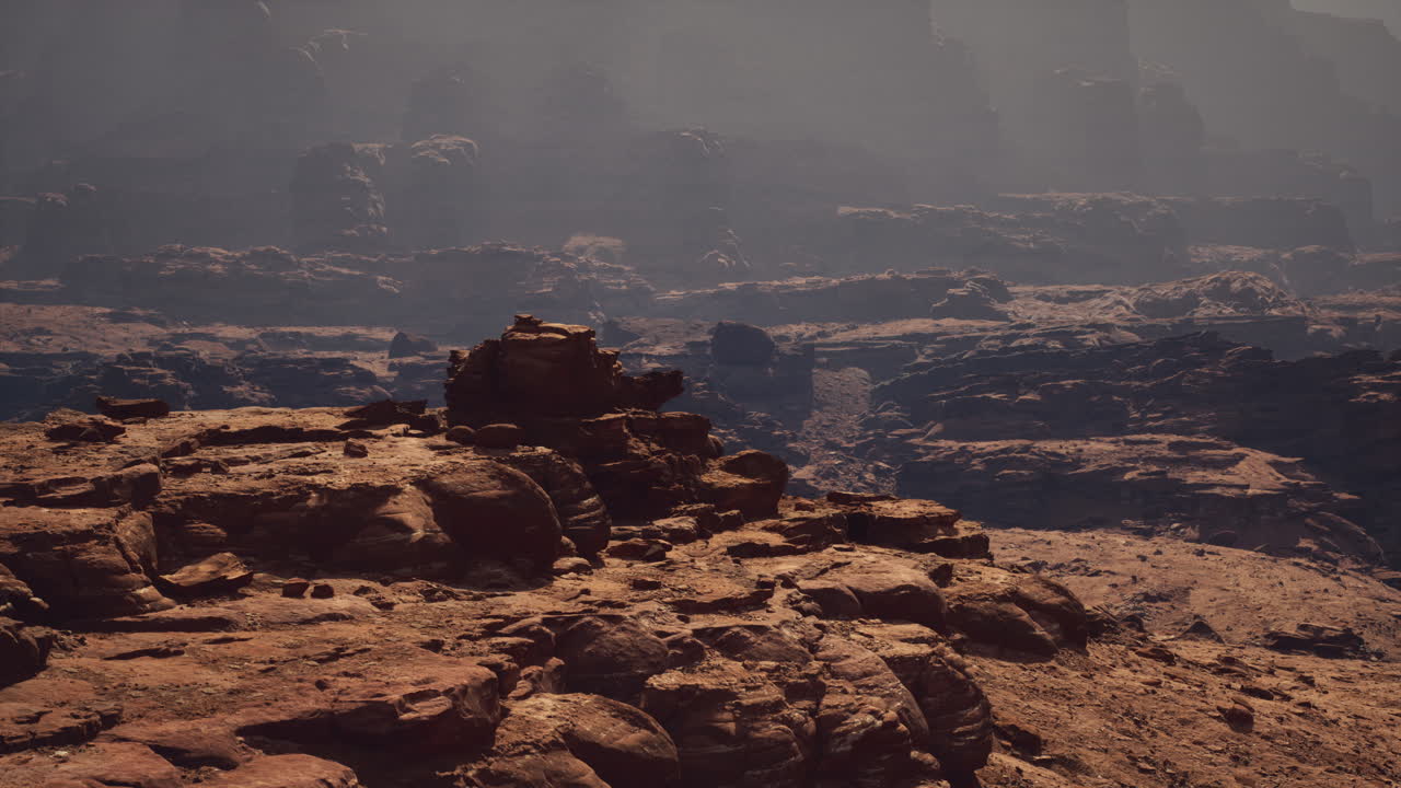 Ethereal heights majestic mountain rising above red stone canyon