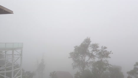 Foggy-lookout-platform-and-viewing-balcony-at-the-mountainside-tourist-attraction-place