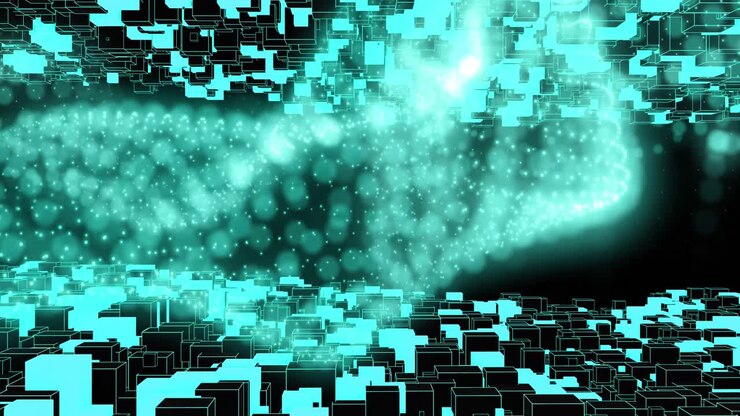 Animation of green mesh with network of connections