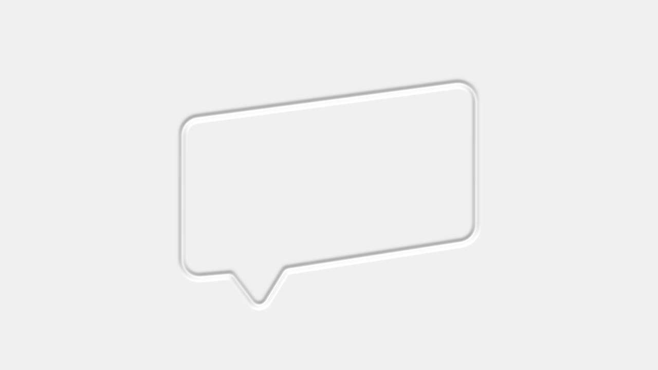 Chat, speech bubble 3d icon animation on white background. 4K