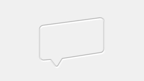 chat, speech bubble 3d icon animation on white background. 4k