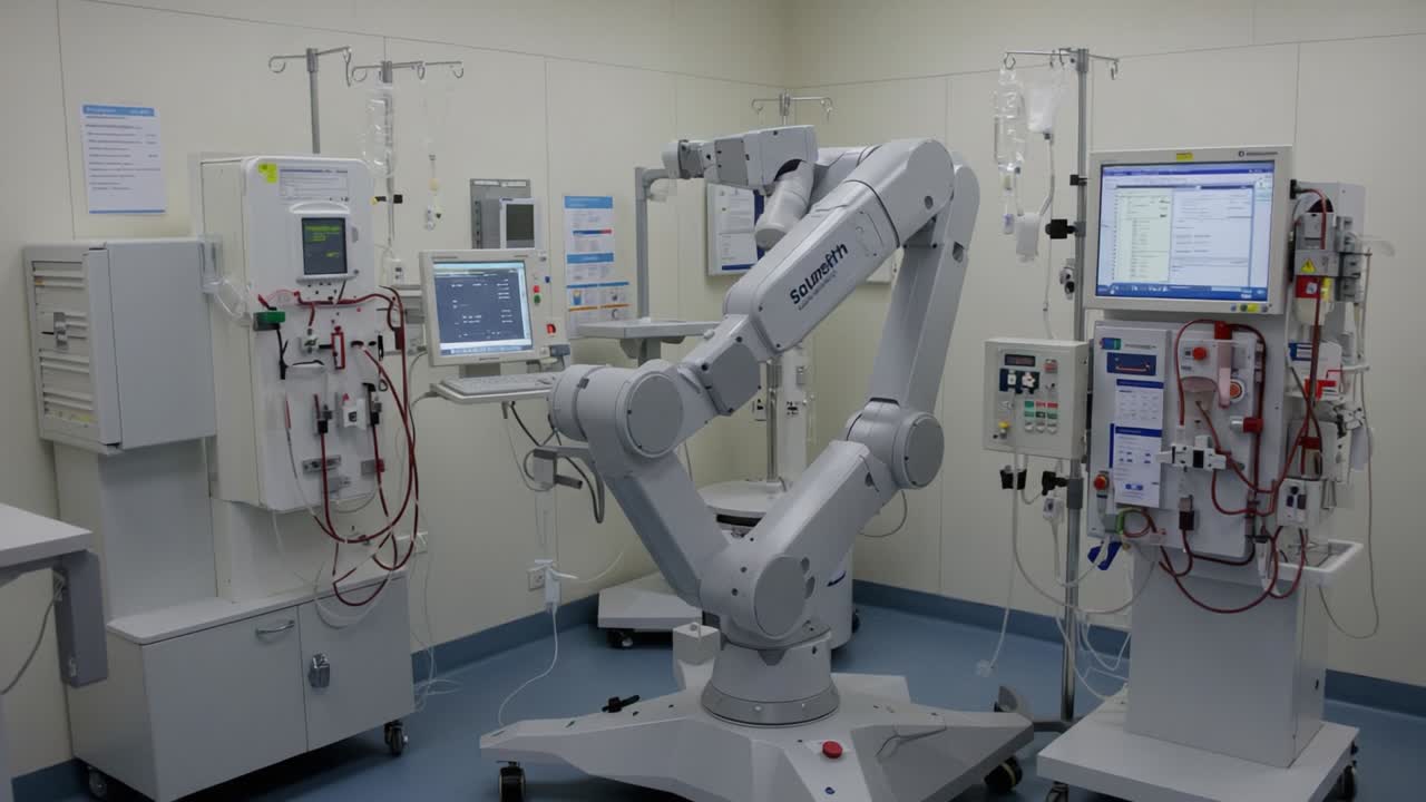 Innovative Robotic System in a Medical Environment for Dialysis and Patient Care Featuring Advanced Technology and State-of-the-Art Equipment
