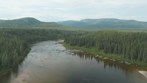 gorgeous rising aerial shot of the beautiful labrador landscape