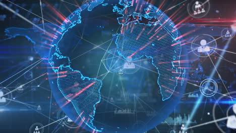 animation of network of connections over globe