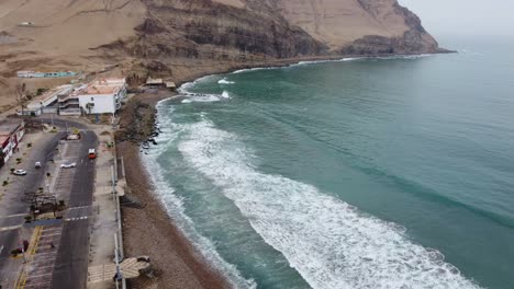 drone video of the coast of lima, peru in chorrillos