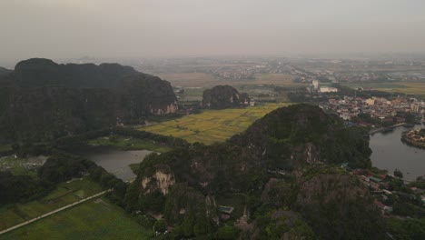 vietnam nature landscape aerial drone ninh binh province trang an scenic landscape
