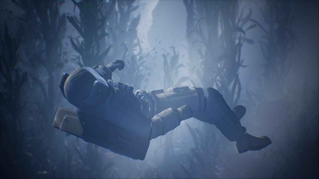 우주인 우주인 바다에서