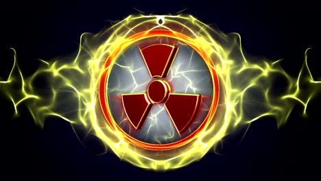 nuclear, radiation hazard danger symbols animation, rendering, background, loop