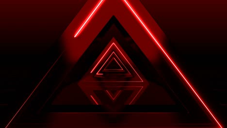 animación en 3d en bucle triángulo concepto de arte rojo sin fin