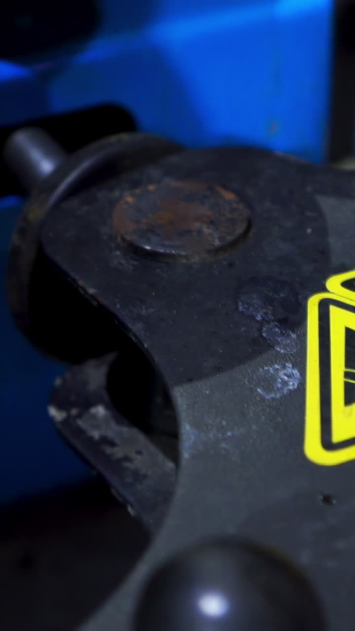 Closeup of forklift control panel with warning symbols