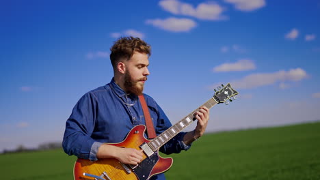 musicians playing in a field
