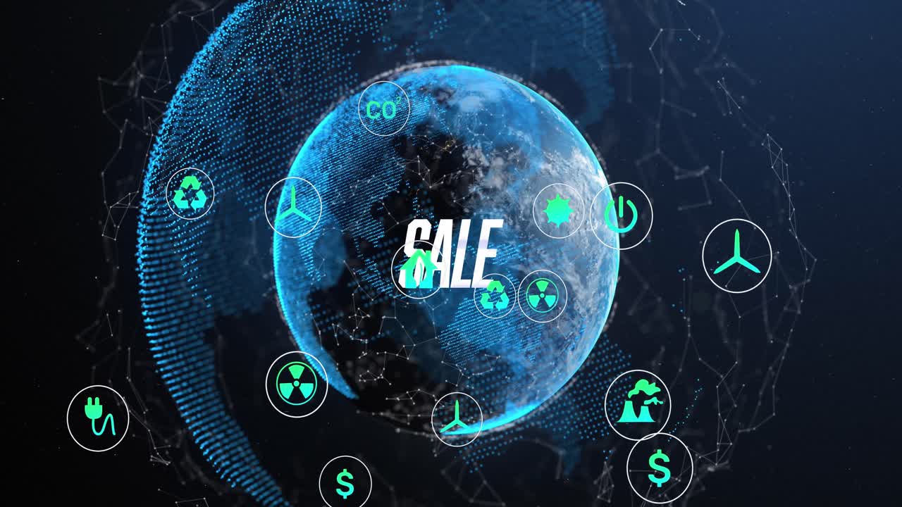 검은 바탕에 스 ⁇  스캐닝과 지구의 애니메이션