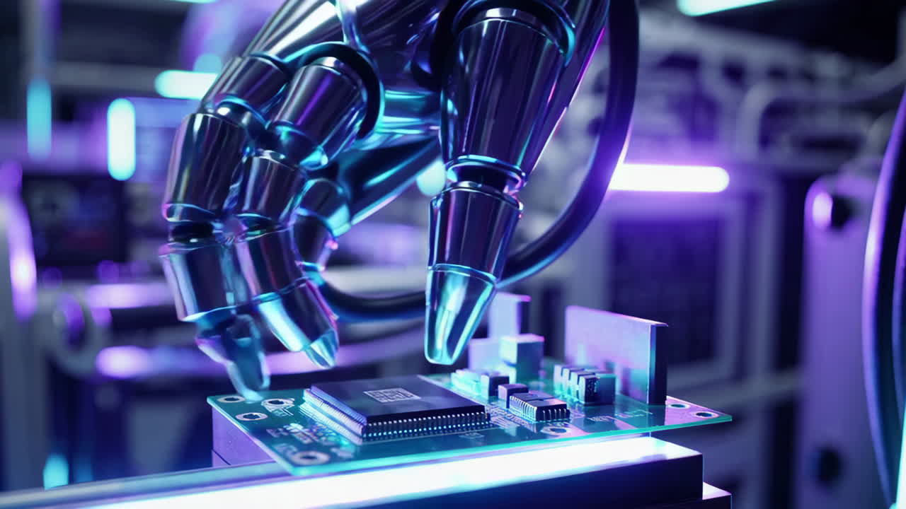 Robot Arm Handling Circuit Board