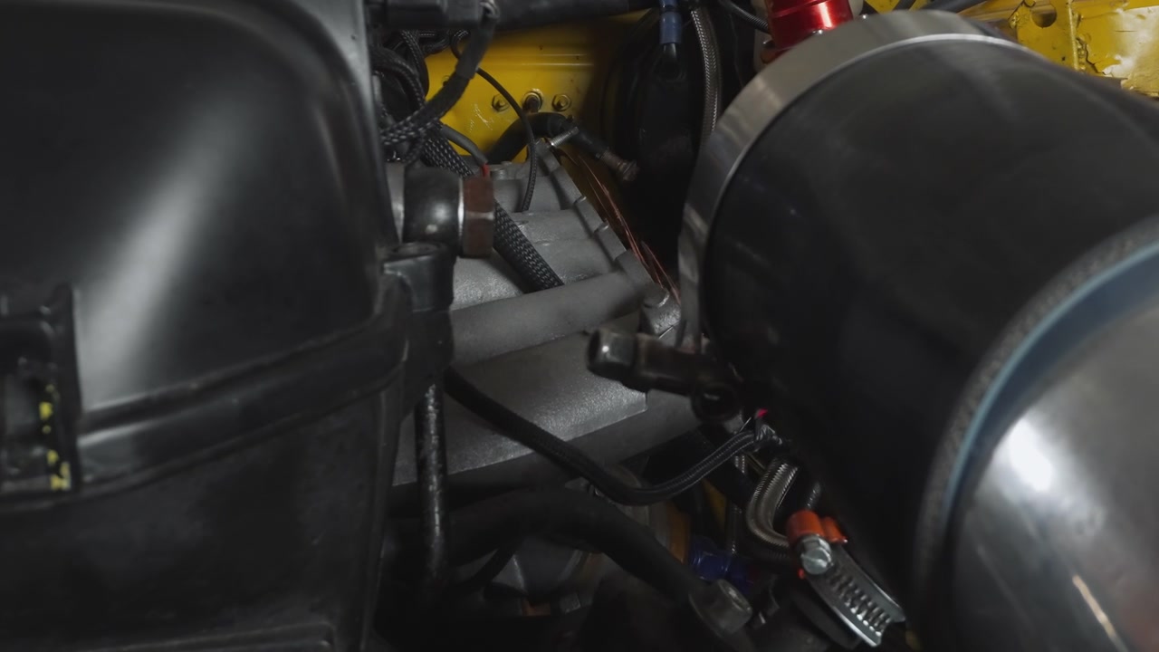 Detailed View of a Custom Car Engine and Components