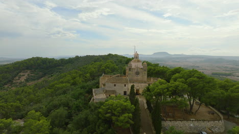 aerial view of a monastery in spain
